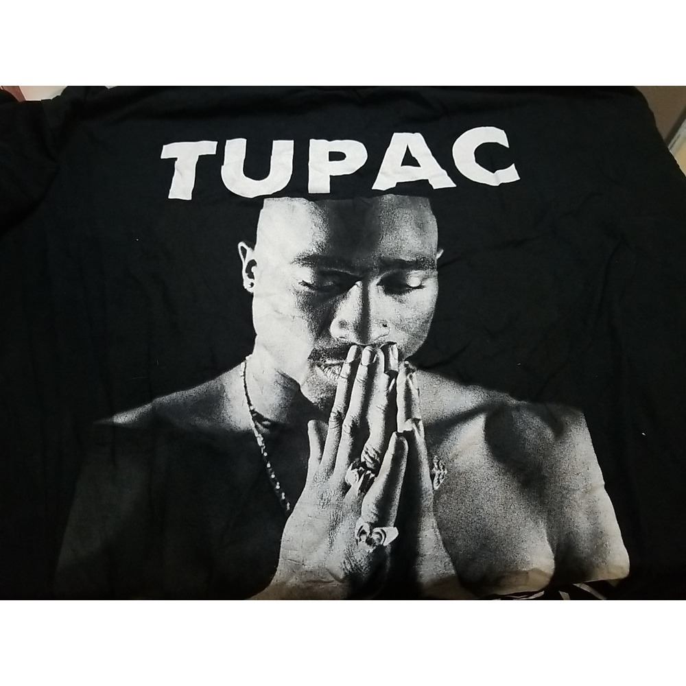 2PAC Tupac Trust Nobody Short Sleeve Graphic Print 3XL Black Crew Neck Shirt‎